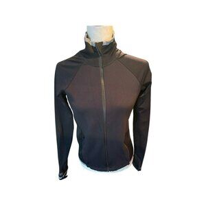 Athleta Full Zip Running Workout Jacket Women's Size S Black Zip Pockets Stretch